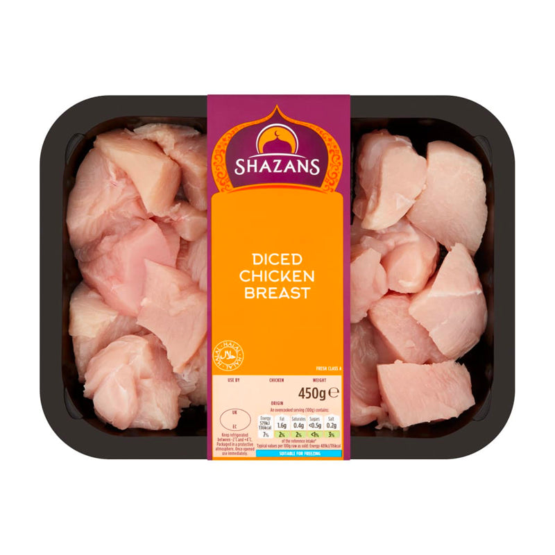 Shazans Diced Chicken Breast 450g