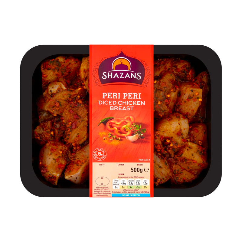 Shazans Peri Peri Diced Chicken Breast 500g