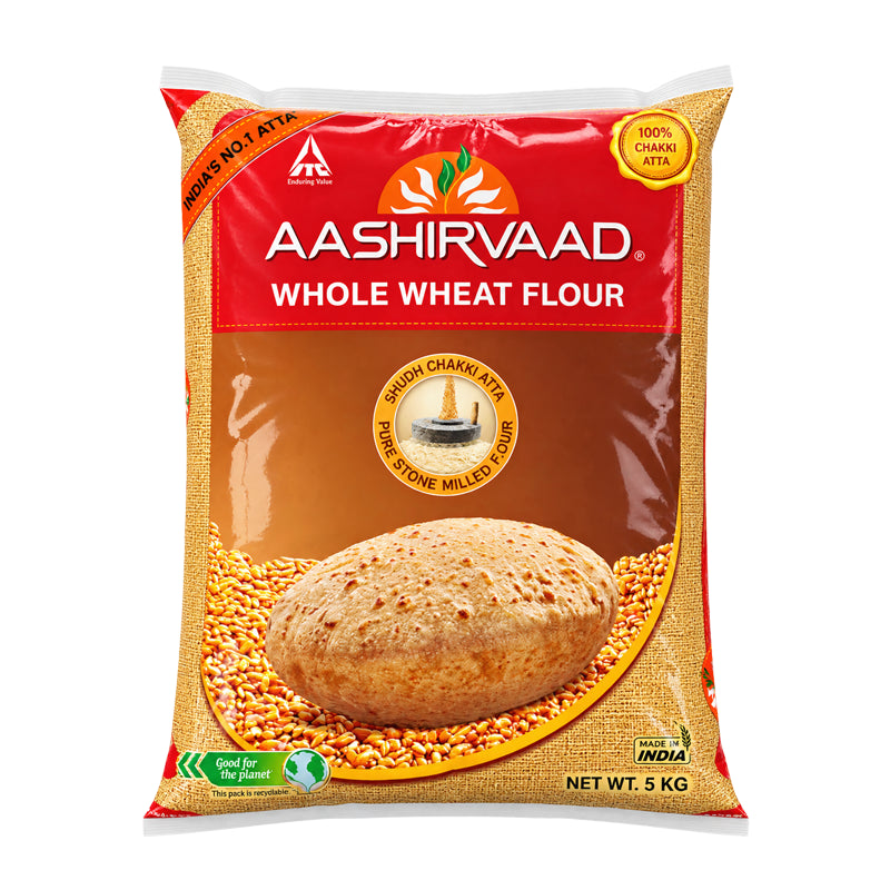 Aashirvaad Whole Wheat Flour (Chakki Atta) - 5kg