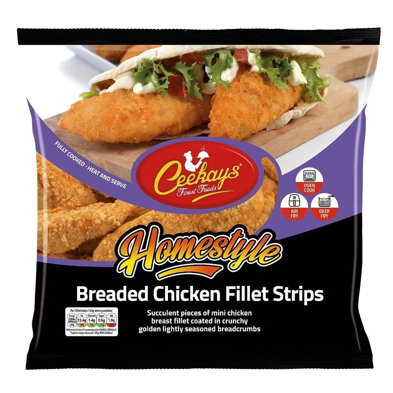 Ceekays HomeStyle Breaded Chicken Fillets Strips 500g