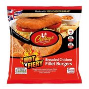 Ceekays Hot 'n' Fiery Breaded chicken Fillet Burgers 700g