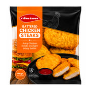 Crown Farms Battered Chicken Steaks 585g
