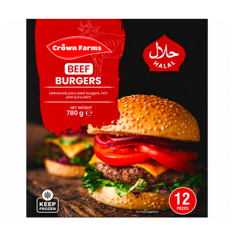 Crown Farms Beef Burgers 12pcs