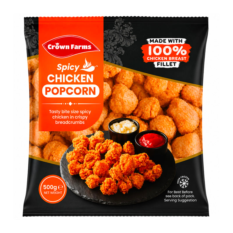 Crown Farms Spicy Chicken Popcorn 500g