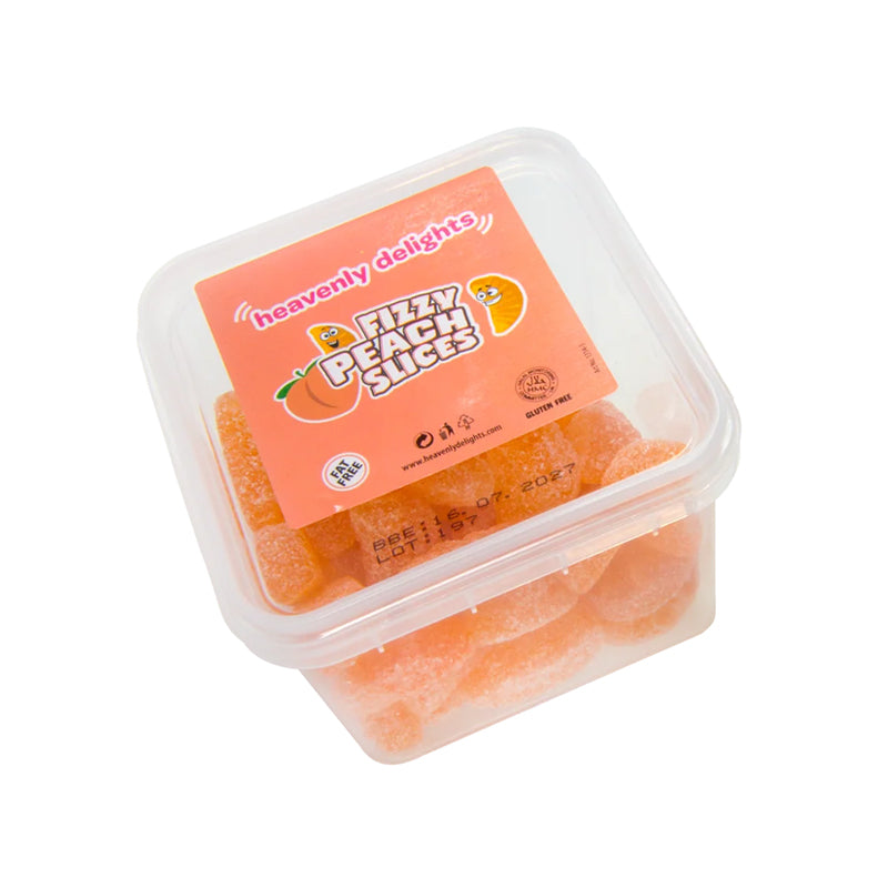 Heavenly Delights Fizzy Peach Slices - 140g Tubs