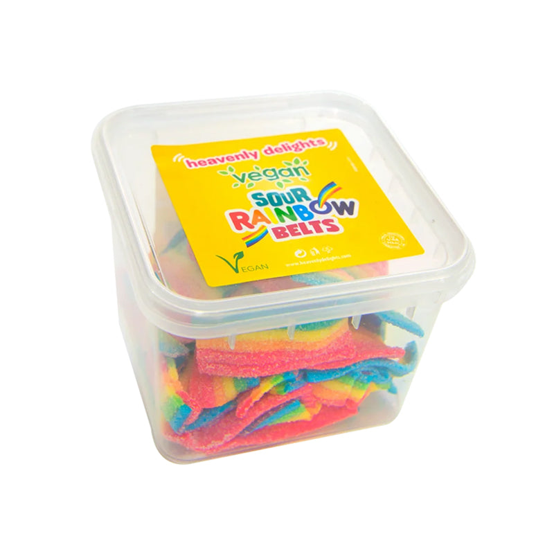 Heavenly Delights Sour Rainbow Belts - 140g Tub