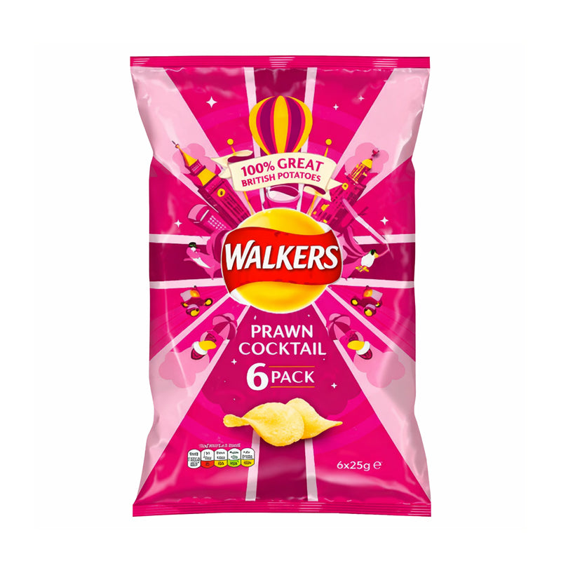 Walkers Prawn Cocktail Multipack Crisps 6pk