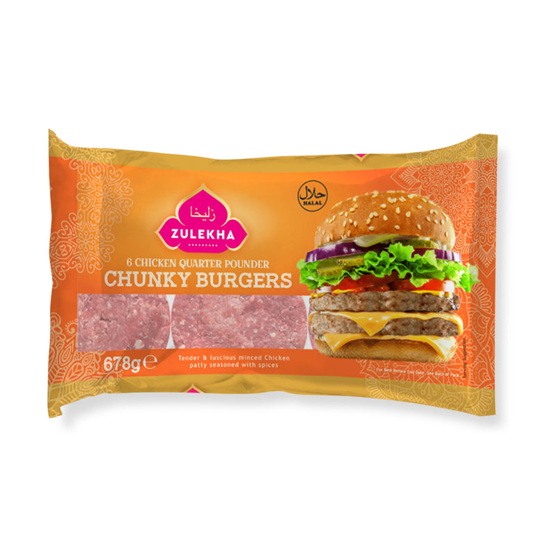 Zulekha 6 Chicken Quarter Pounders Burgers 678g
